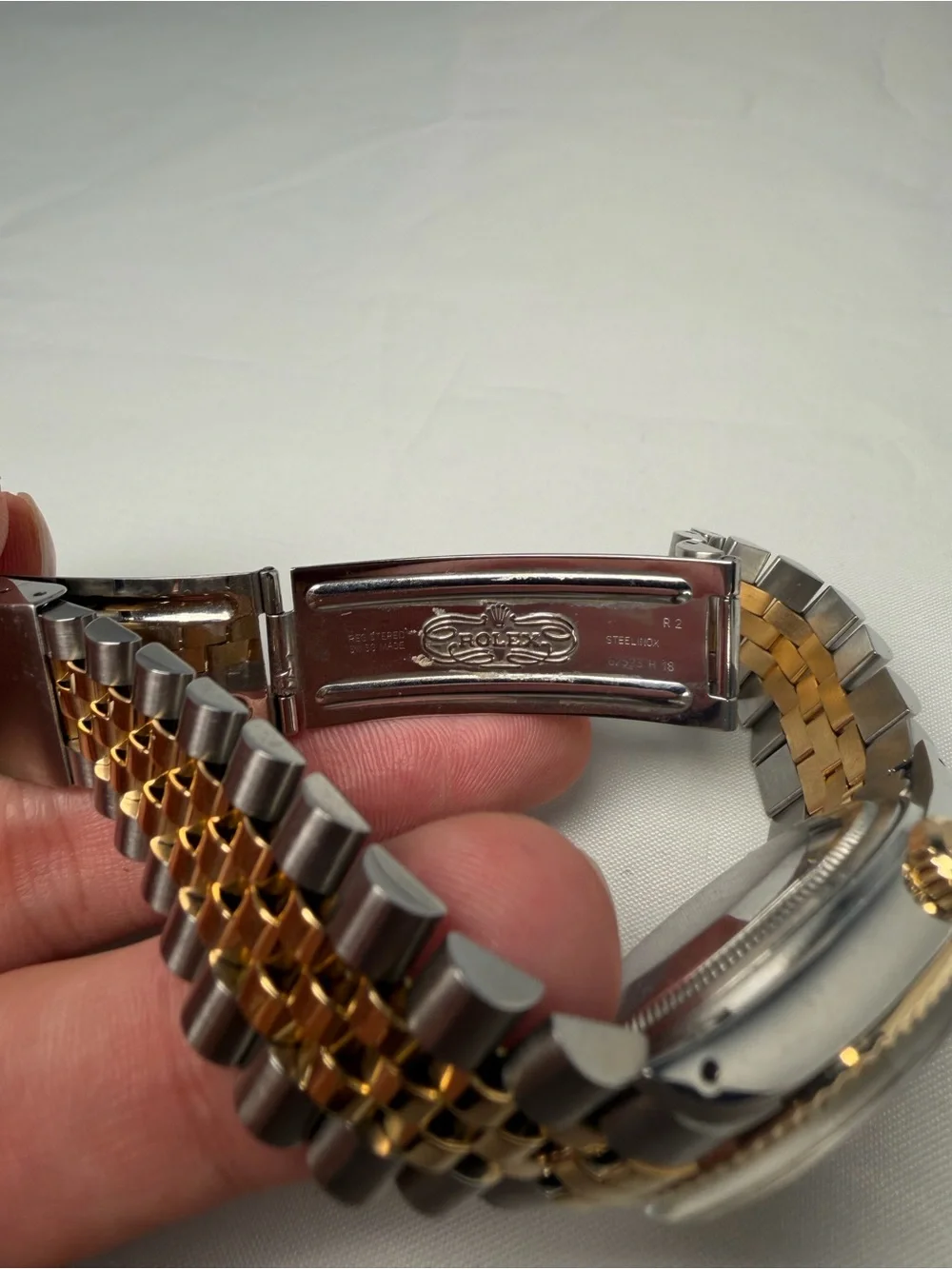 Rolex Datejust 36mm 16013 Jubilee Two Tone 18k Gold Steel Champagne Dial 1978